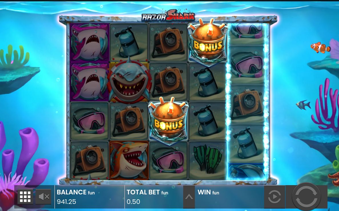 Shark Bonus: geschlossene Mystery Stacks auf Walzen 2 und 4